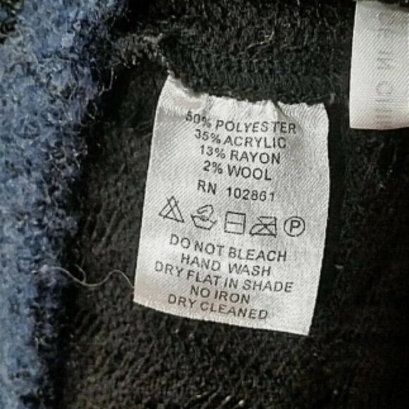 ADORE Women's Shaggy Patchwork Cardigan Sweater High-Low Hem Front Pockets ~ Med - Picture 6 of 6